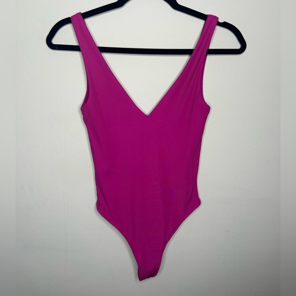 House of Harlow 1960 Tops - House of Harlow Bodysuit Bodycon Fuchsia Pink One Piece Thong Swimsuit Size XS